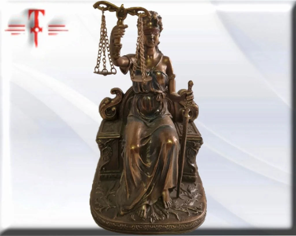 Diosa Temis de la justicia sentada