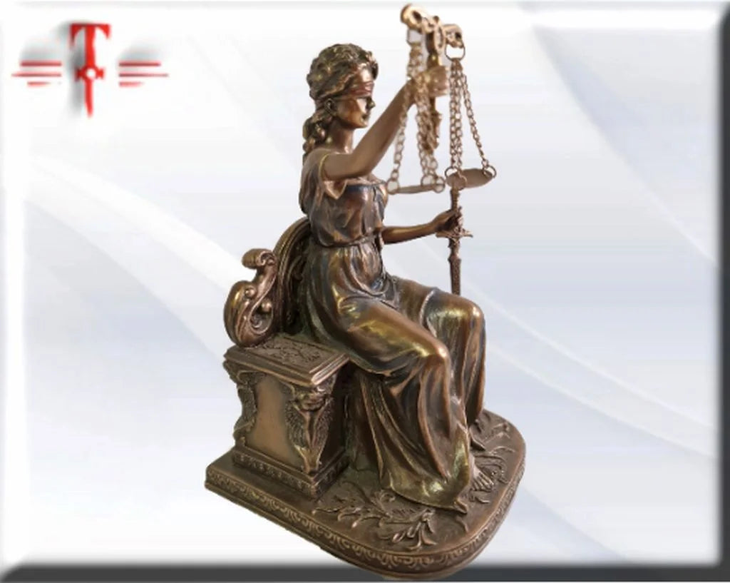 Diosa Temis de la justicia sentada