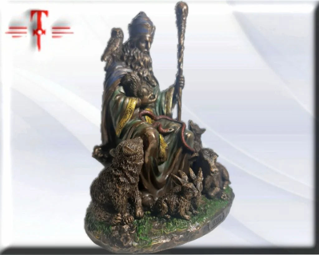 Statue des Gottes Dagda, mythologische Götter, esoterische und religiöse Gegenstände, handbemalt