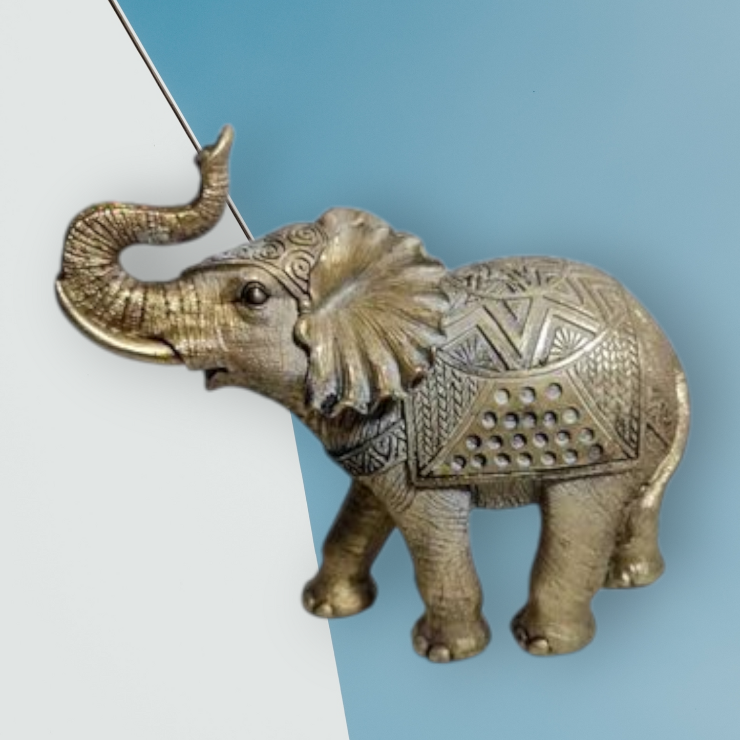 Elefante de resina dorado