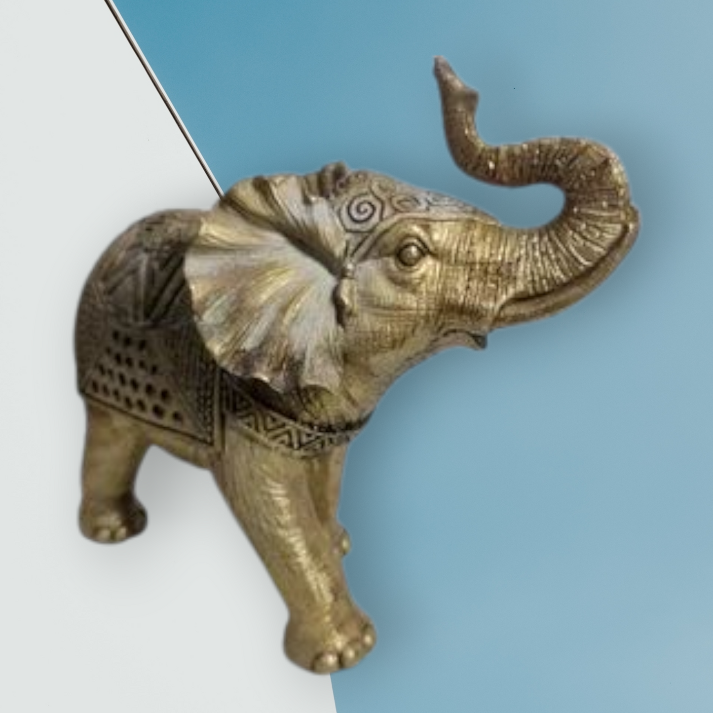 Elefante de resina dorado