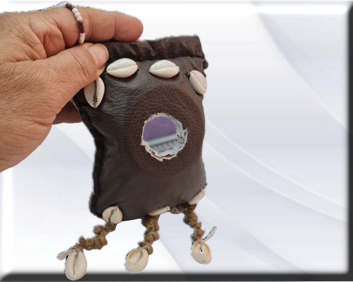 Amulett-Halskette zur Steigerung der Hellsichtigkeit, traditionelle afrikanische Fon-Handwerkskunst