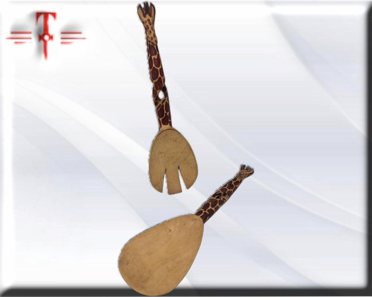 juego de ensalada de madera con animales ,Arte africano , Galería de Arte , antigüedad , Artesanía africana