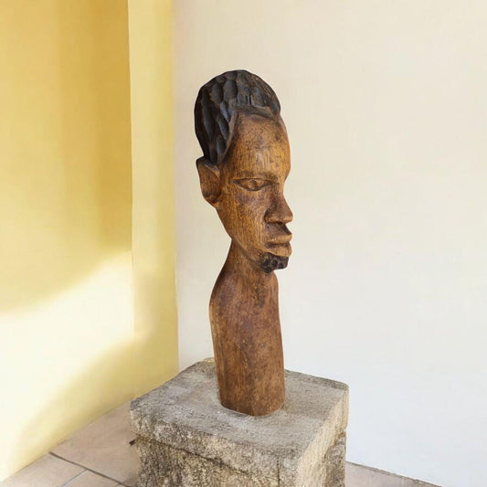 Busto hombre Africano  Mali , artesanía africana , Arte africano , Galería de arte , antigüedad