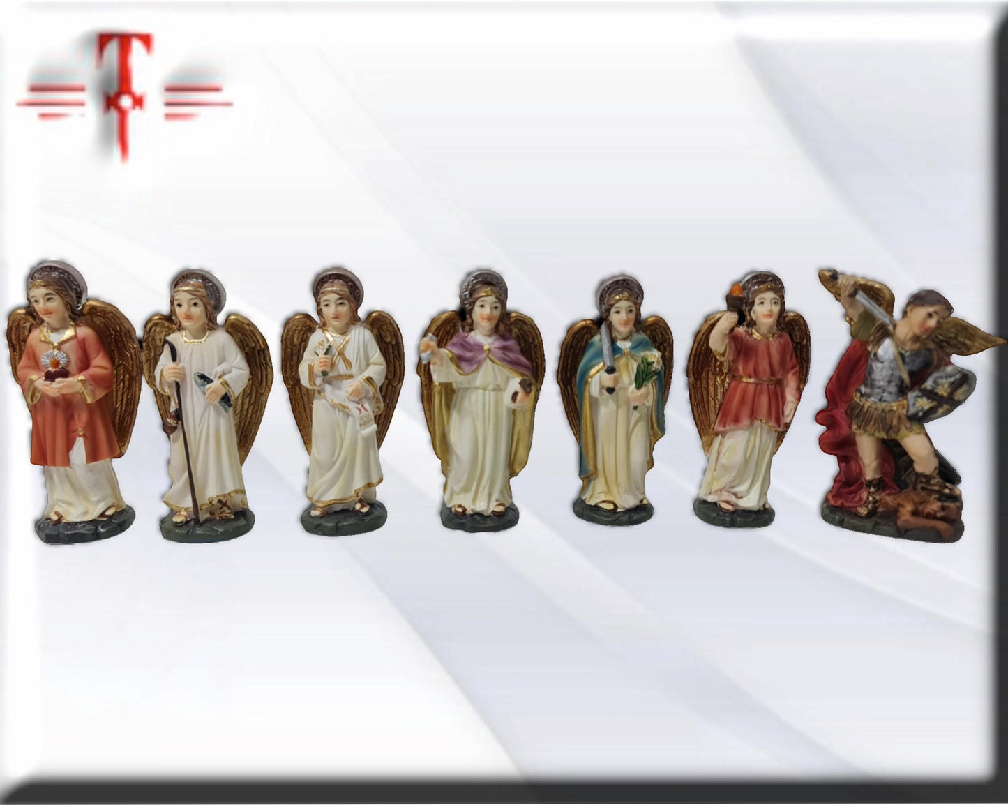 Pack 7 Arcángeles de 8cm  , Santos y Vírgenes católicos , productos Religiosos