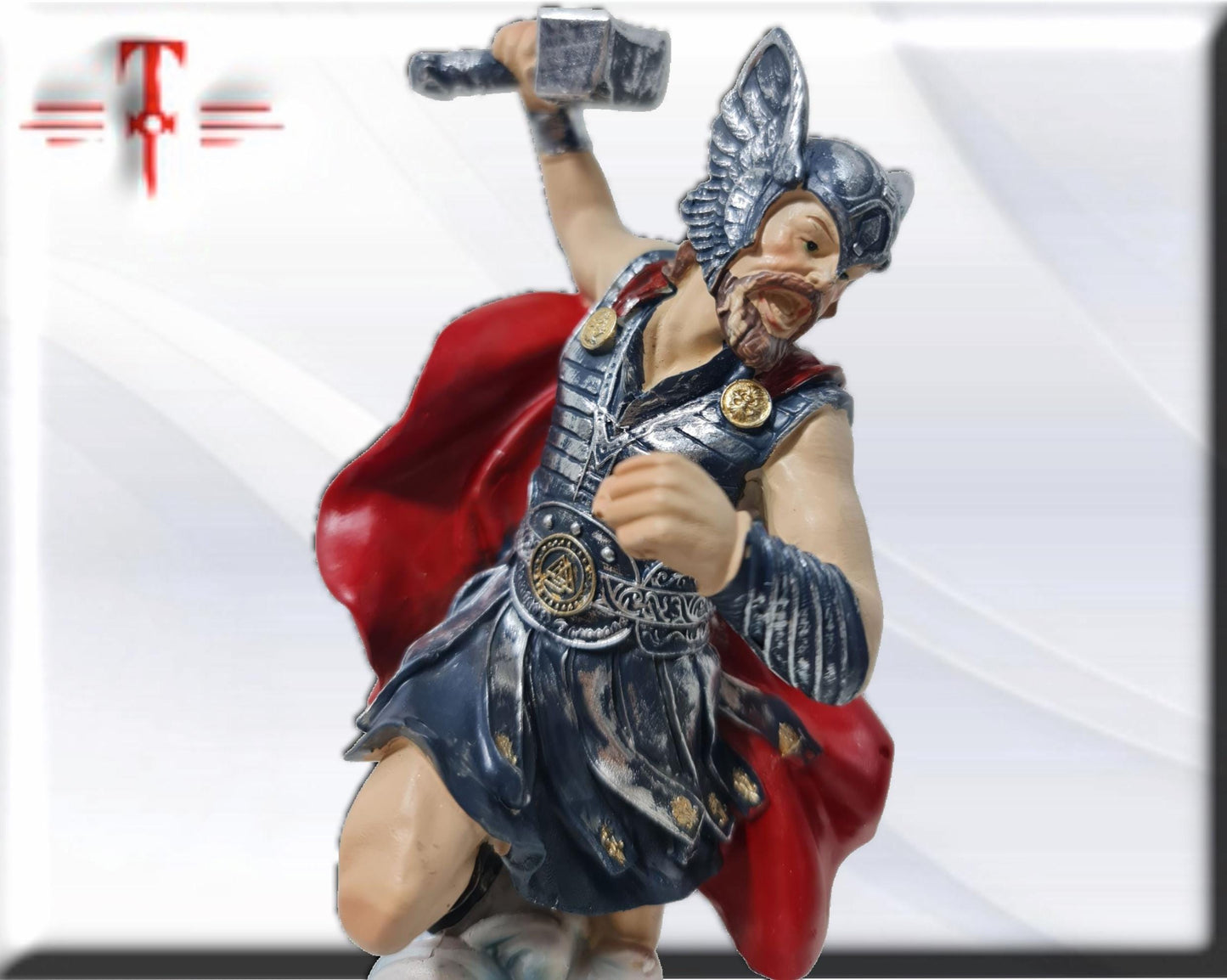 Statue des Gottes Thor, mythologische Götter, esoterische und religiöse Gegenstände, handbemalt