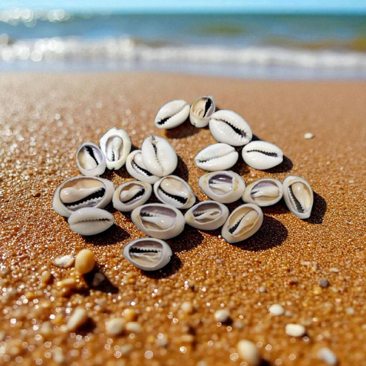 pack 21 caracoles cowrie abiertos