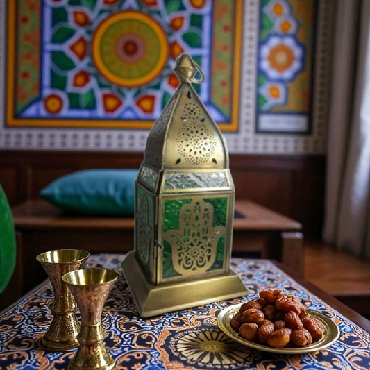 Porta velas laton mano fatima