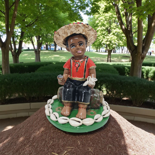 Figura Niño elegua de 16cm , santeria , exu , palo mayombe