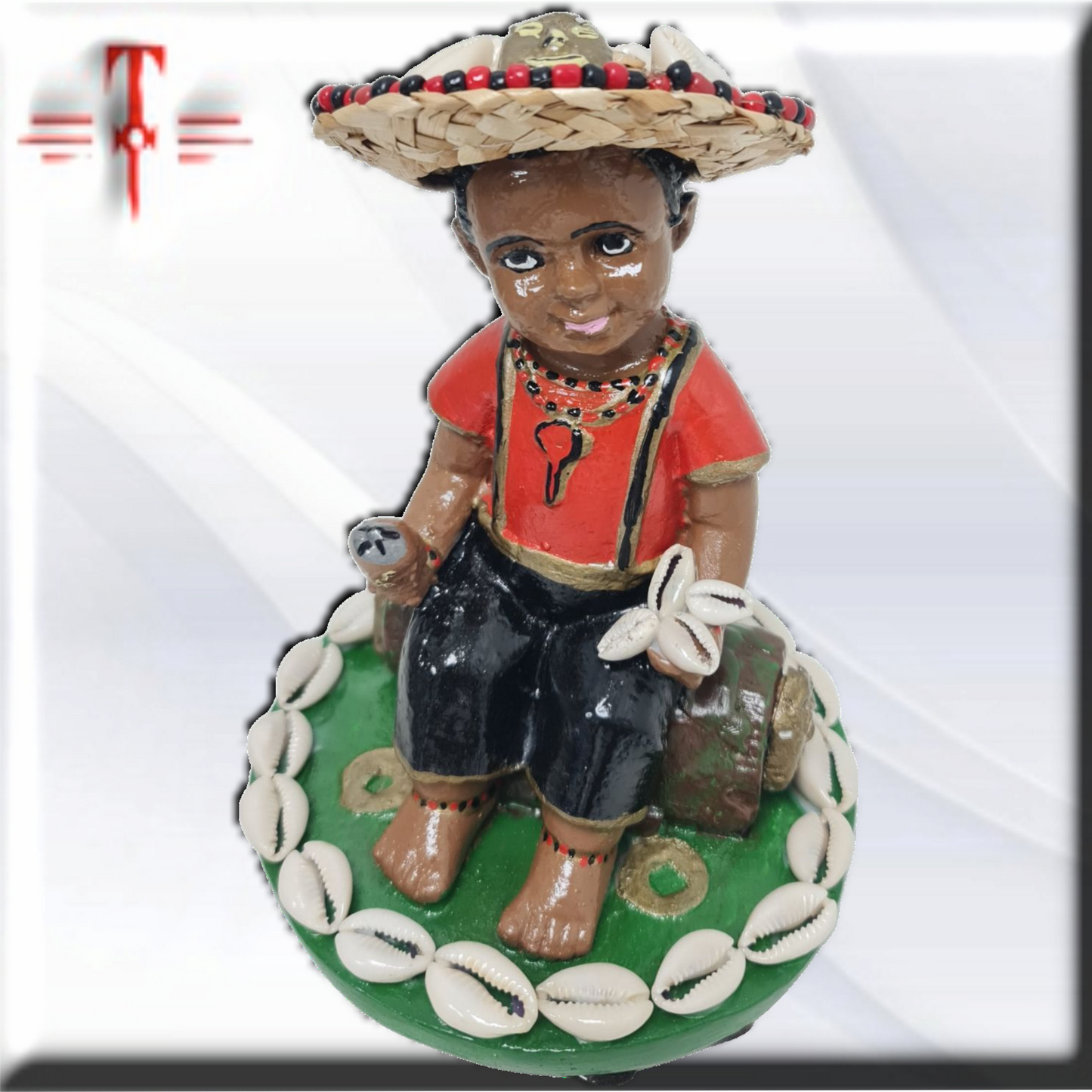 Figura Niño elegua de 16cm , santeria , exu , palo mayombe