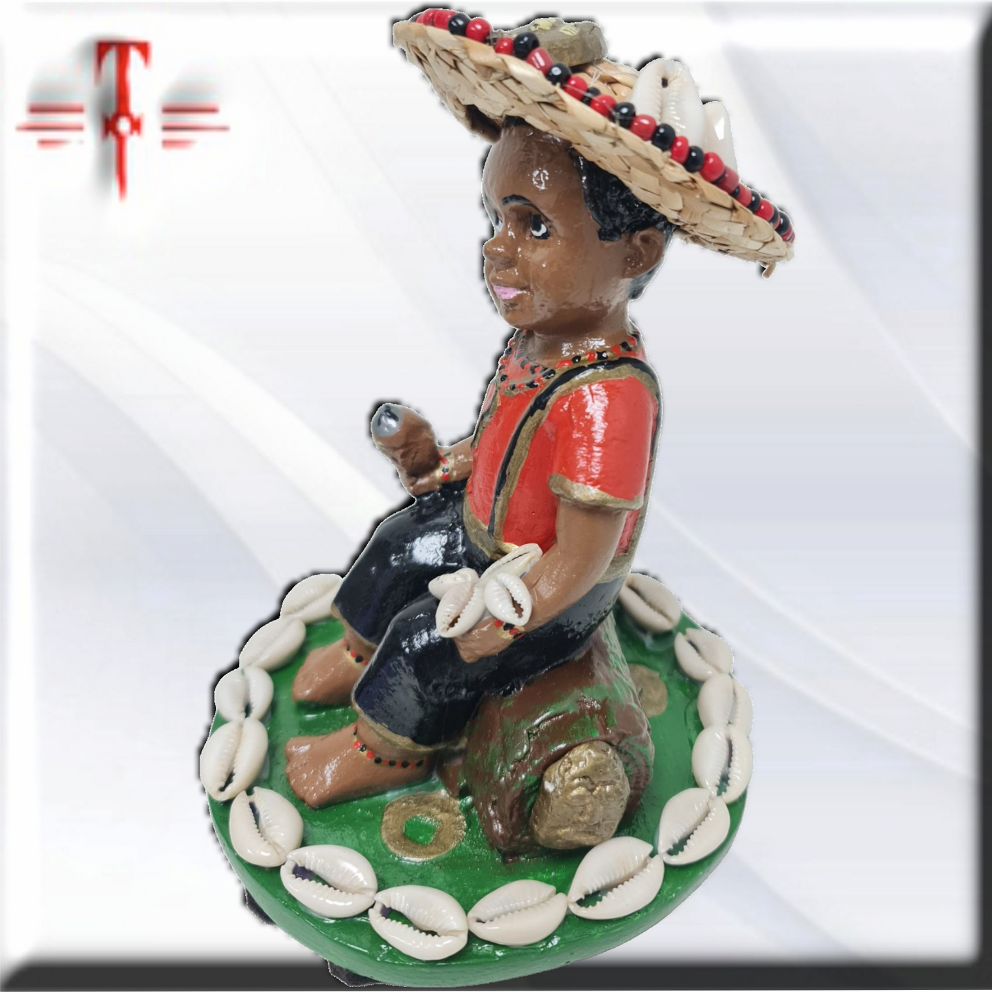 Figura Niño elegua de 16cm , santeria , exu , palo mayombe