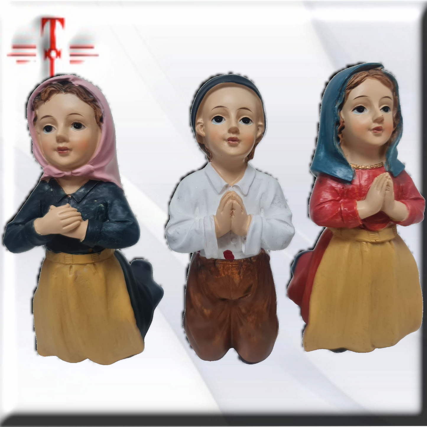 Los tres pastorcitos de Fátima de rodillas , Santos y Vírgenes católicos , productos Religiosos
