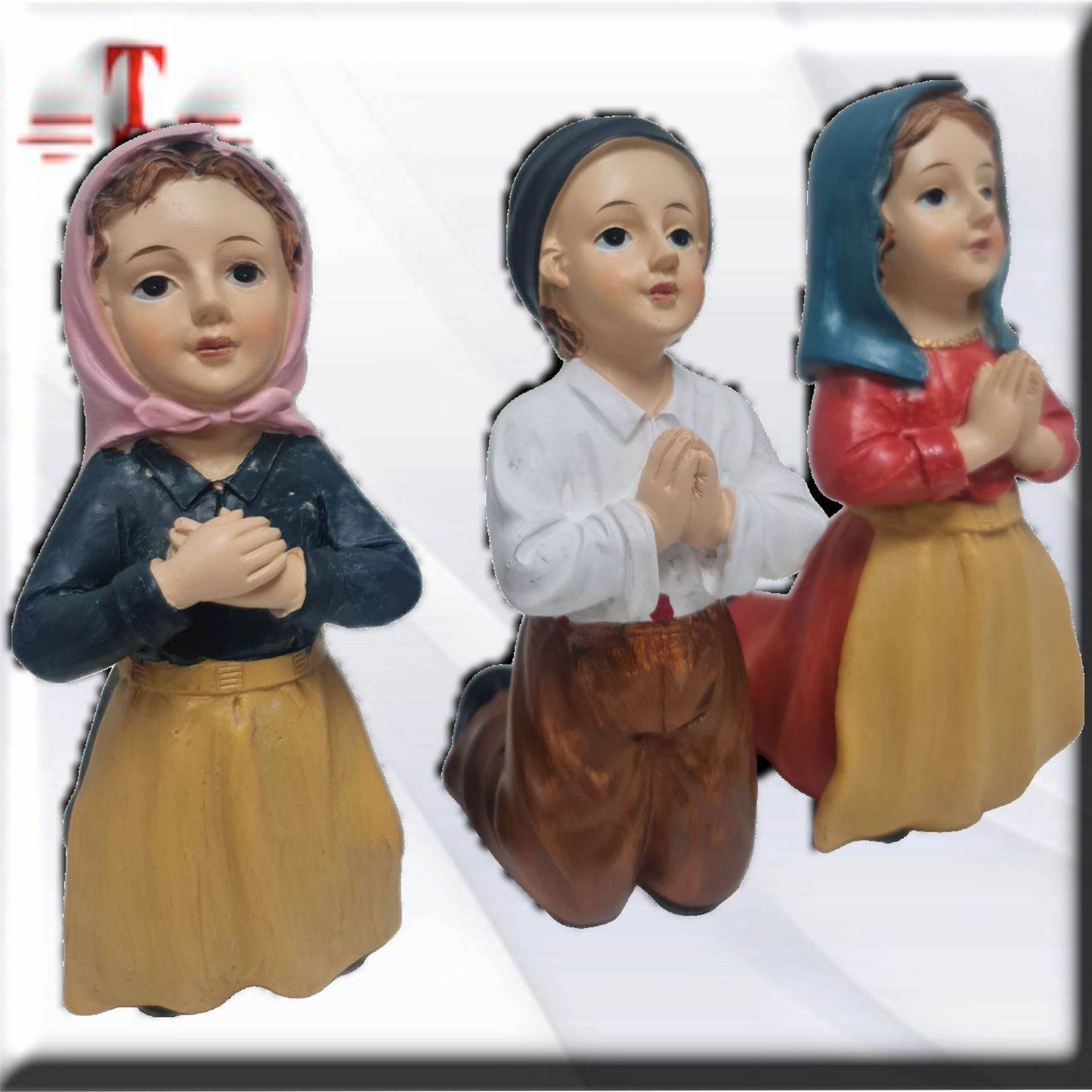 Los tres pastorcitos de Fátima de rodillas , Santos y Vírgenes católicos , productos Religiosos