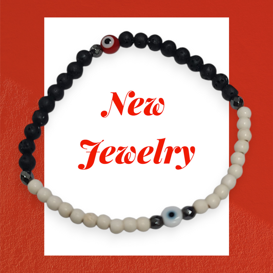 Pulsera blanco negro ojo turco