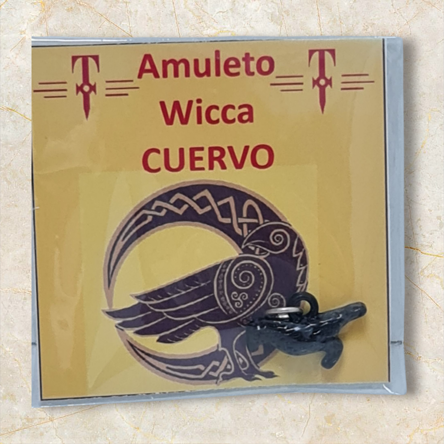 colgante amuleto Cuervo wicca