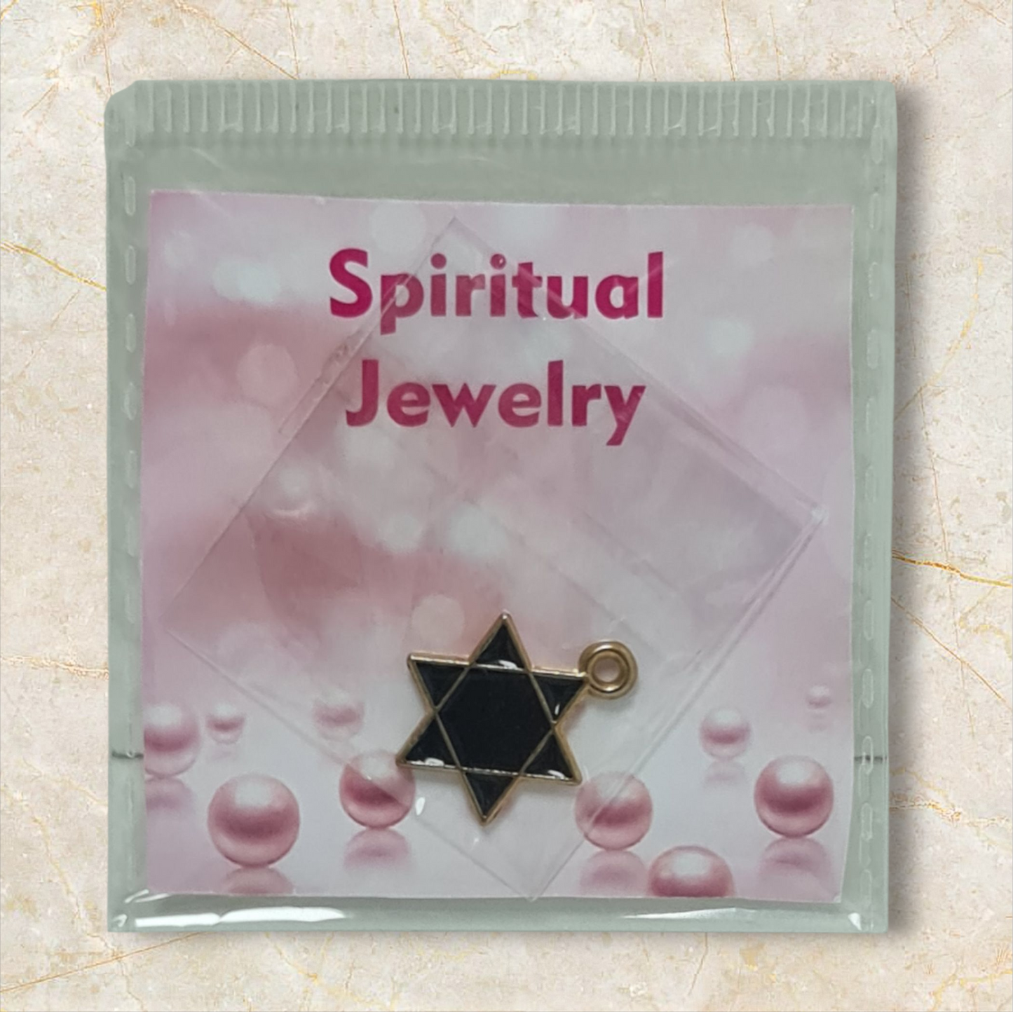 colgante  estrella David negro