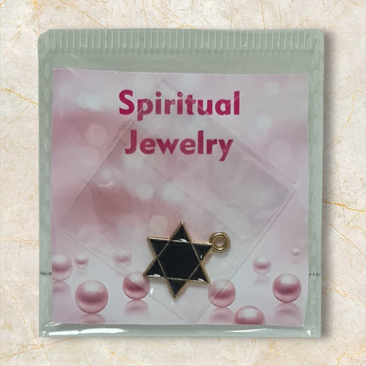 colgante  estrella David negro