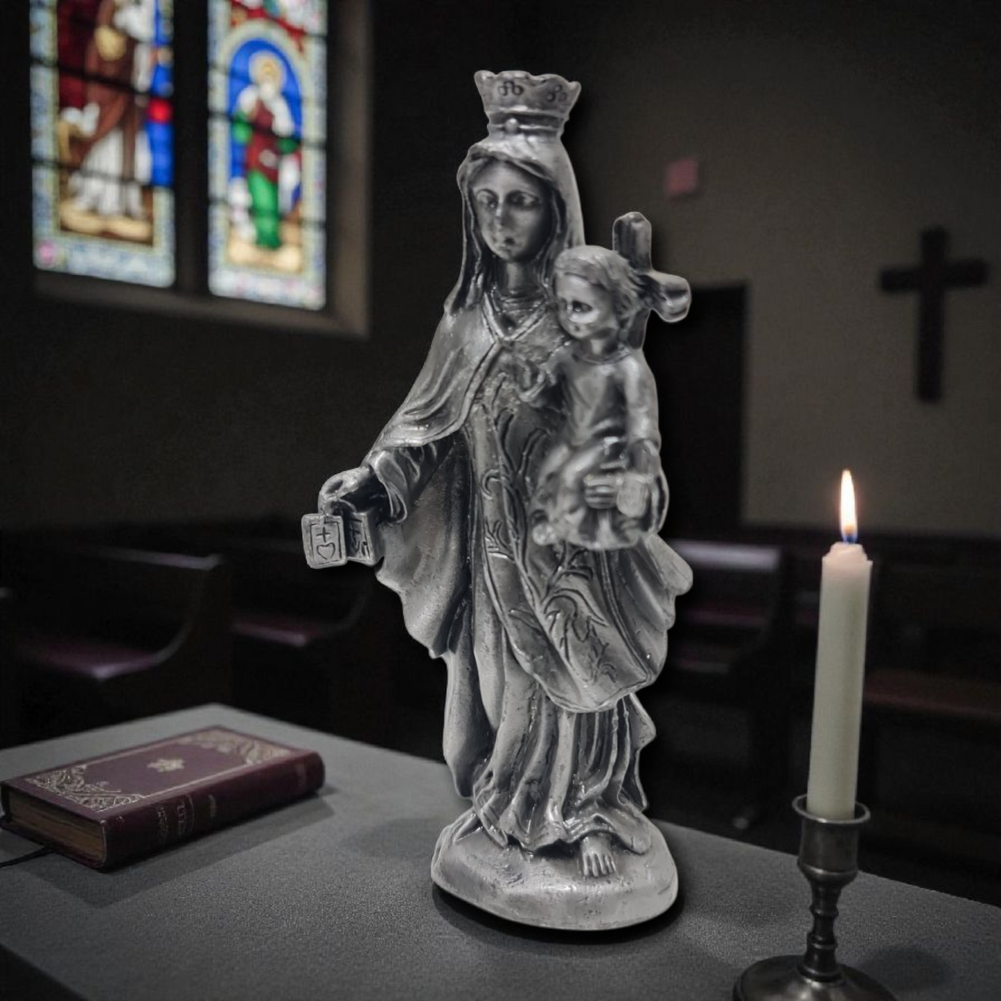 Virgen del Carmen metal  . Santos y vírgenes católicos, productos religiosos