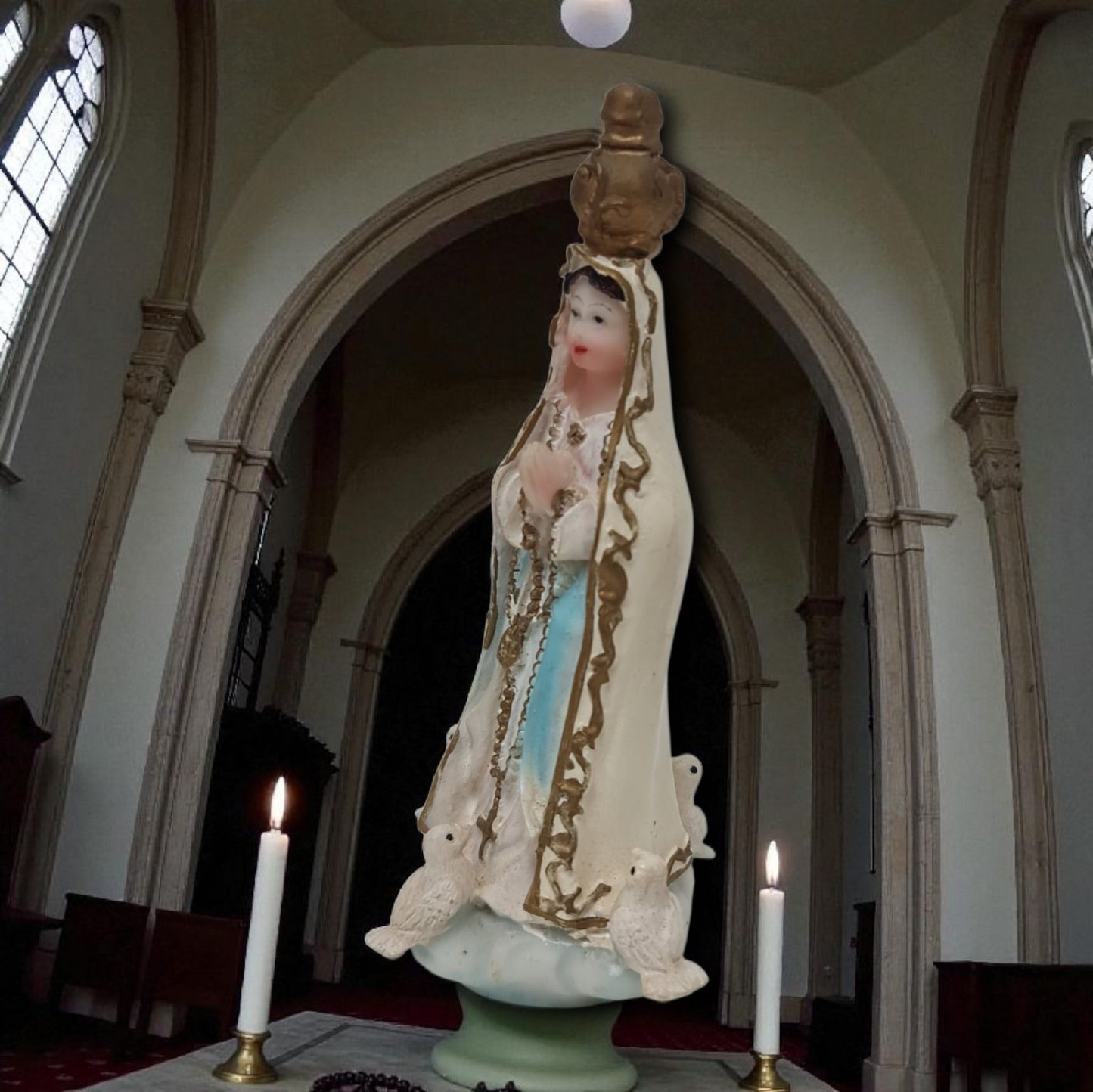 Virgen  de Fatima 8cm  , virgenes y santos catolicos