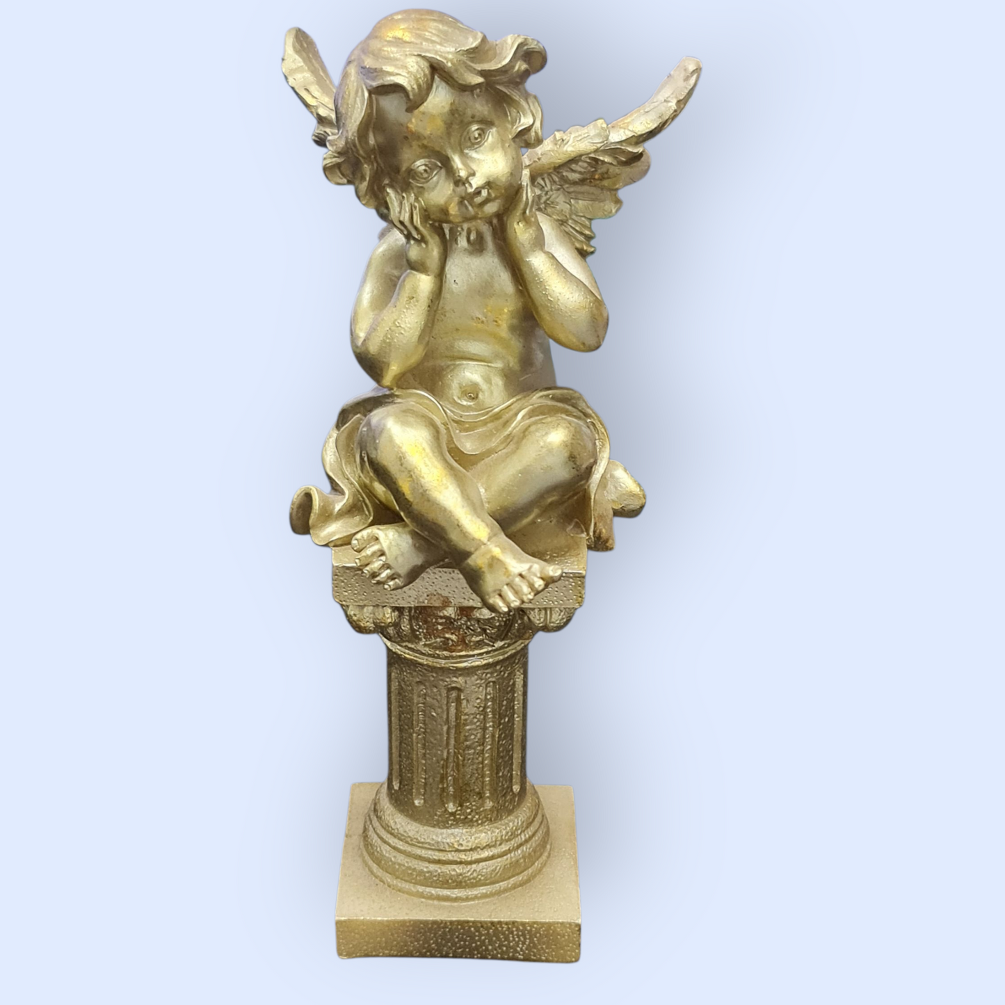 Estatua de Ángel con Base Decorativa
