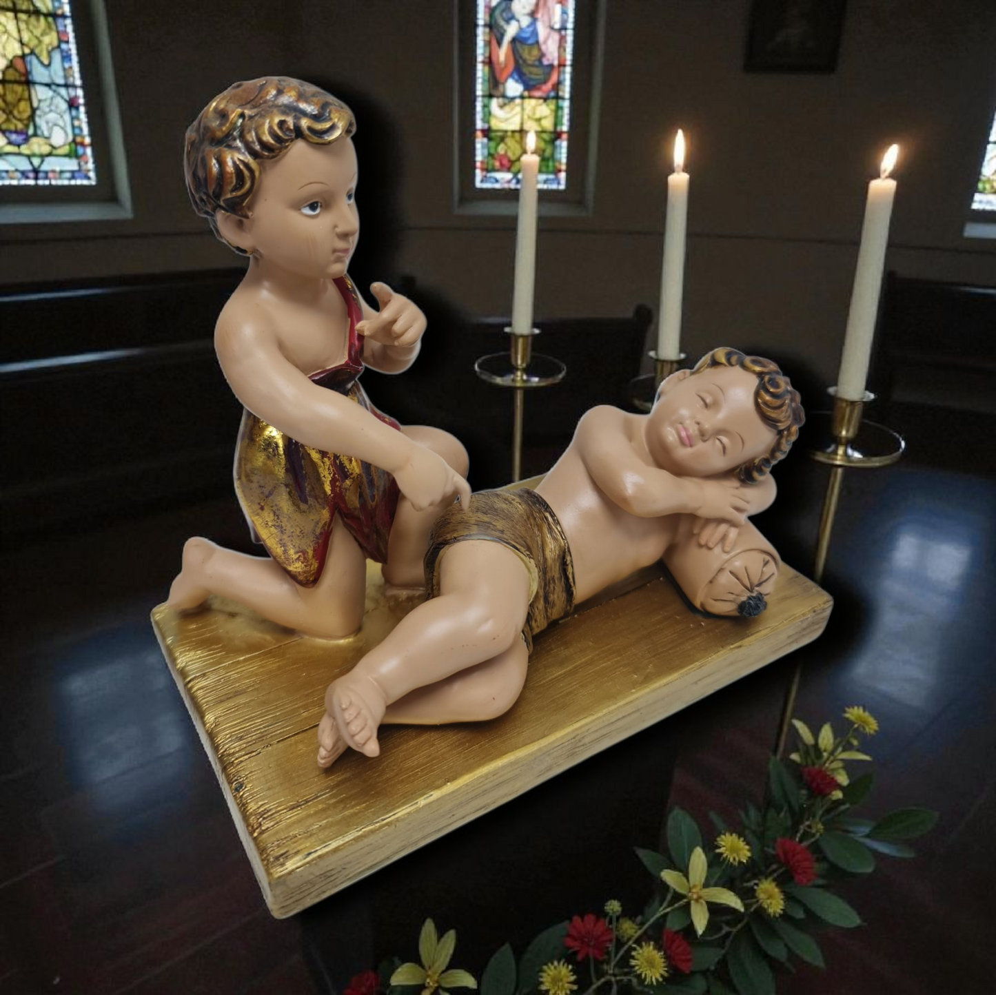 Niño Jesus dormido con Juanito , Santos y Vírgenes católicos , productos Religiosos