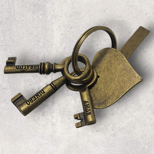 Llavero corazon y llaves de la suerte