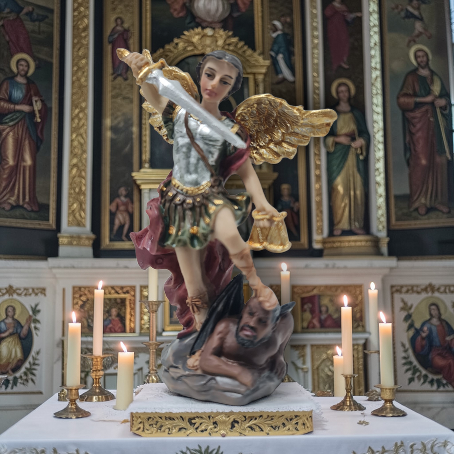 Arcangel San Miguel 9cm , Santos y Vírgenes católicos , productos Religiosos