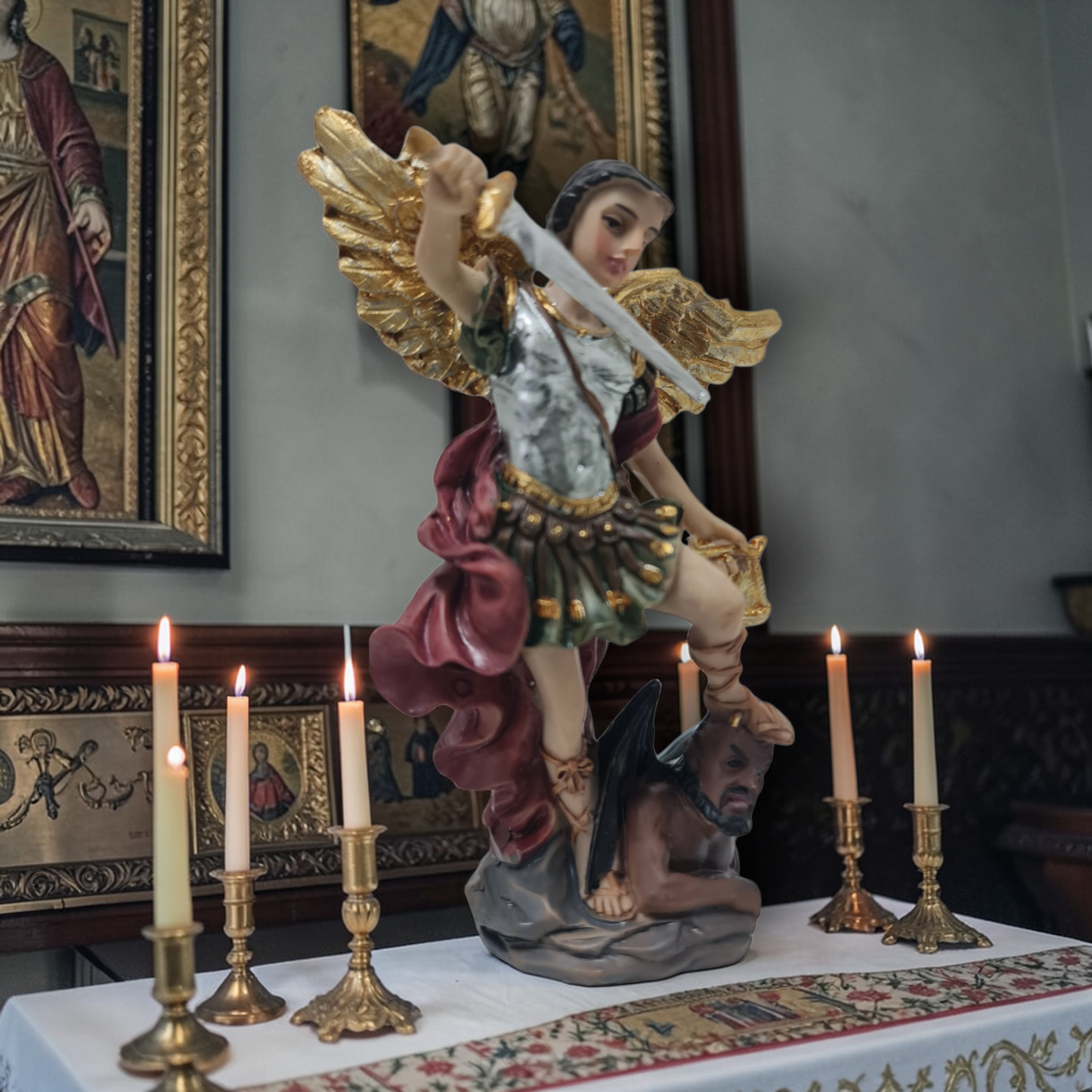 Arcangel San Miguel 9cm , Santos y Vírgenes católicos , productos Religiosos