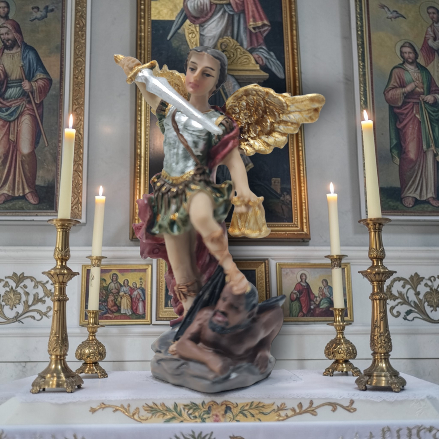 Arcangel San Miguel 9cm , Santos y Vírgenes católicos , productos Religiosos