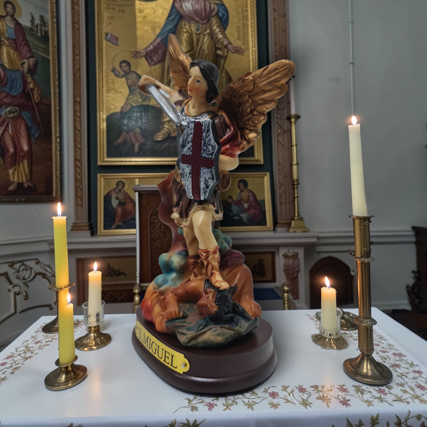 Arcangel San Miguel 13.5cm , Santos y Vírgenes católicos , productos Religiosos