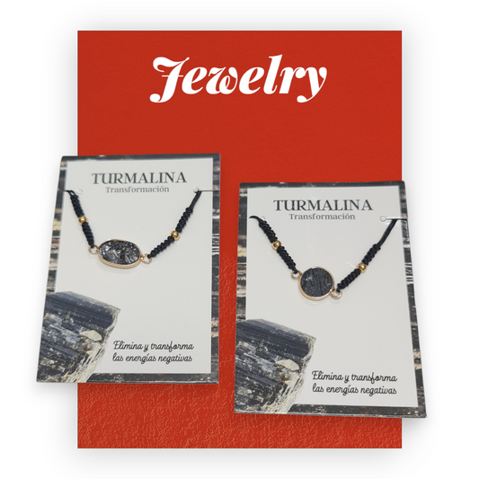 Pulsera con turmalina en bruto