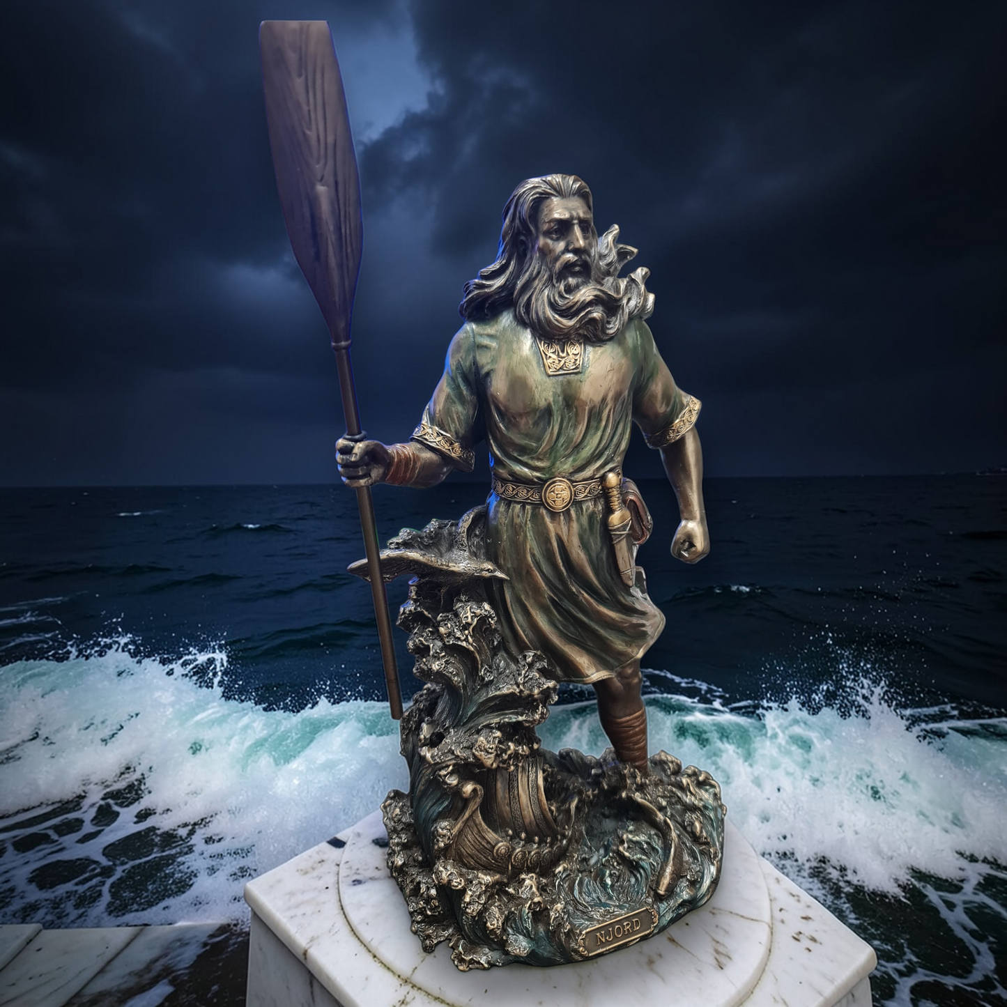 Statue des Gottes Dagda, mythologische Götter, esoterische und religiöse Gegenstände, handbemalt