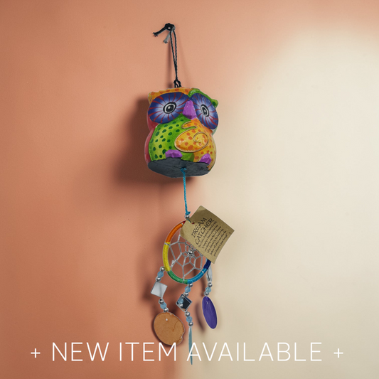 Colgador Buho colorido , dream catcher