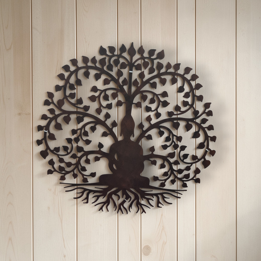 Árbol con buda laton 58cm