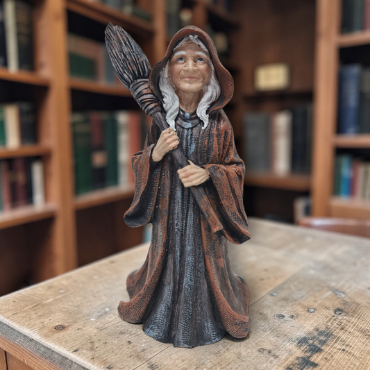 Bruja Wicca con escoba