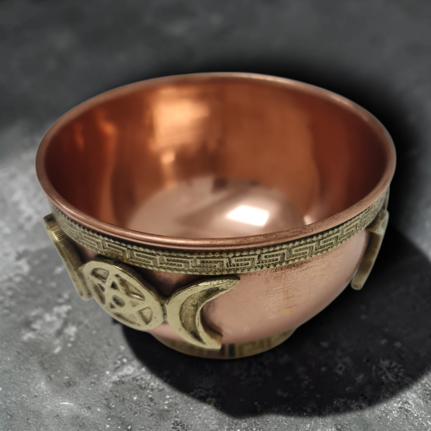cuenco de Cobre triple luna
