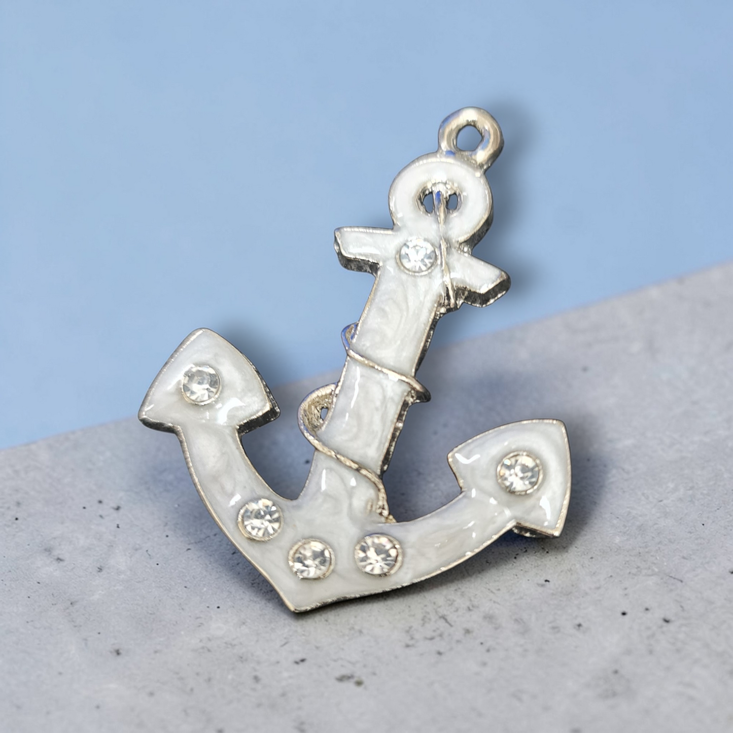 Ancla de metal forrado de nacar y brillantes , Santería , productos religiosos