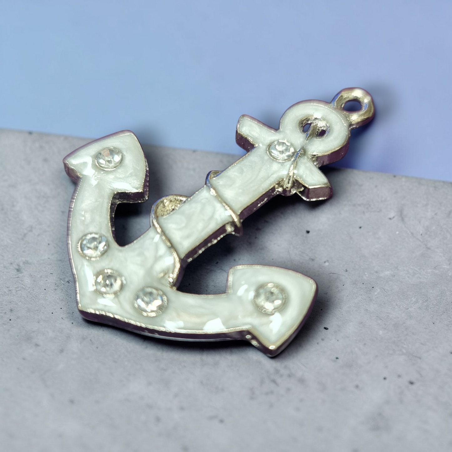 Ancla de metal forrado de nacar y brillantes , Santería , productos religiosos