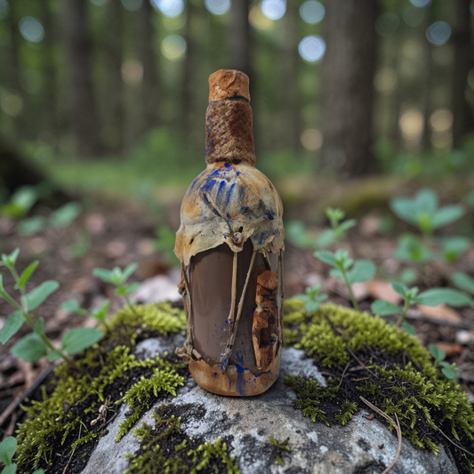 Flasche mit magischem Pulver, um Menschen fernzuhalten, Voodoo, afrikanischer Voodoo