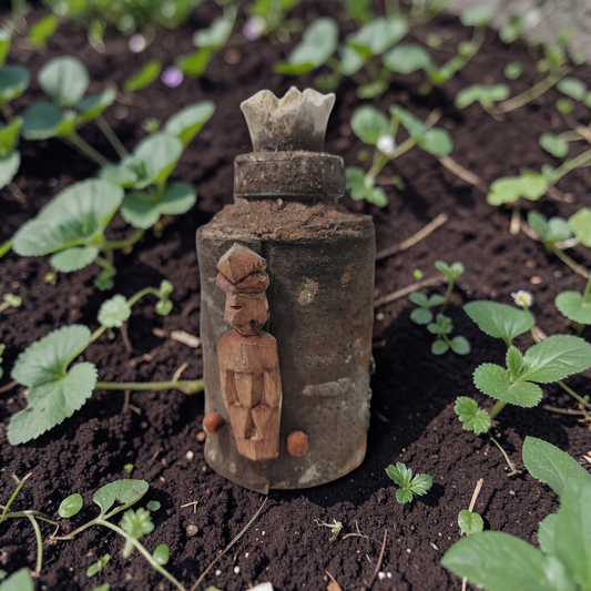Flasche mit magischem Pulver, um Menschen fernzuhalten, Voodoo, afrikanischer Voodoo