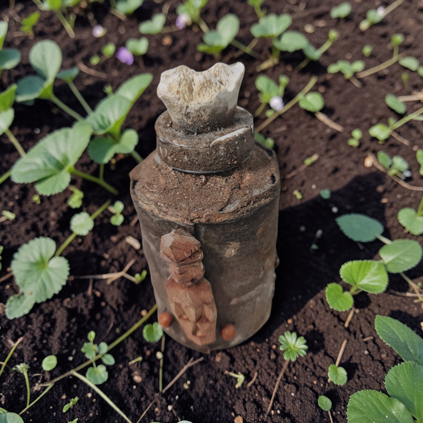 Flasche mit magischem Pulver, um Menschen fernzuhalten, Voodoo, afrikanischer Voodoo