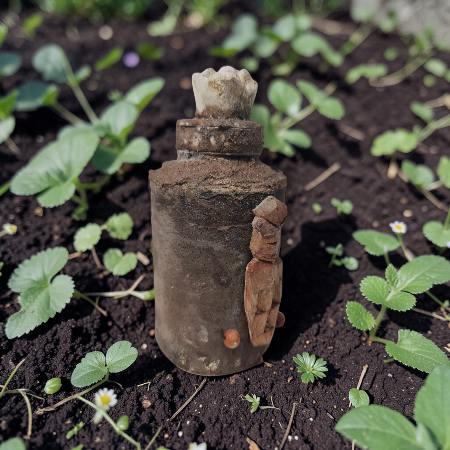 Flasche mit magischem Pulver, um Menschen fernzuhalten, Voodoo, afrikanischer Voodoo