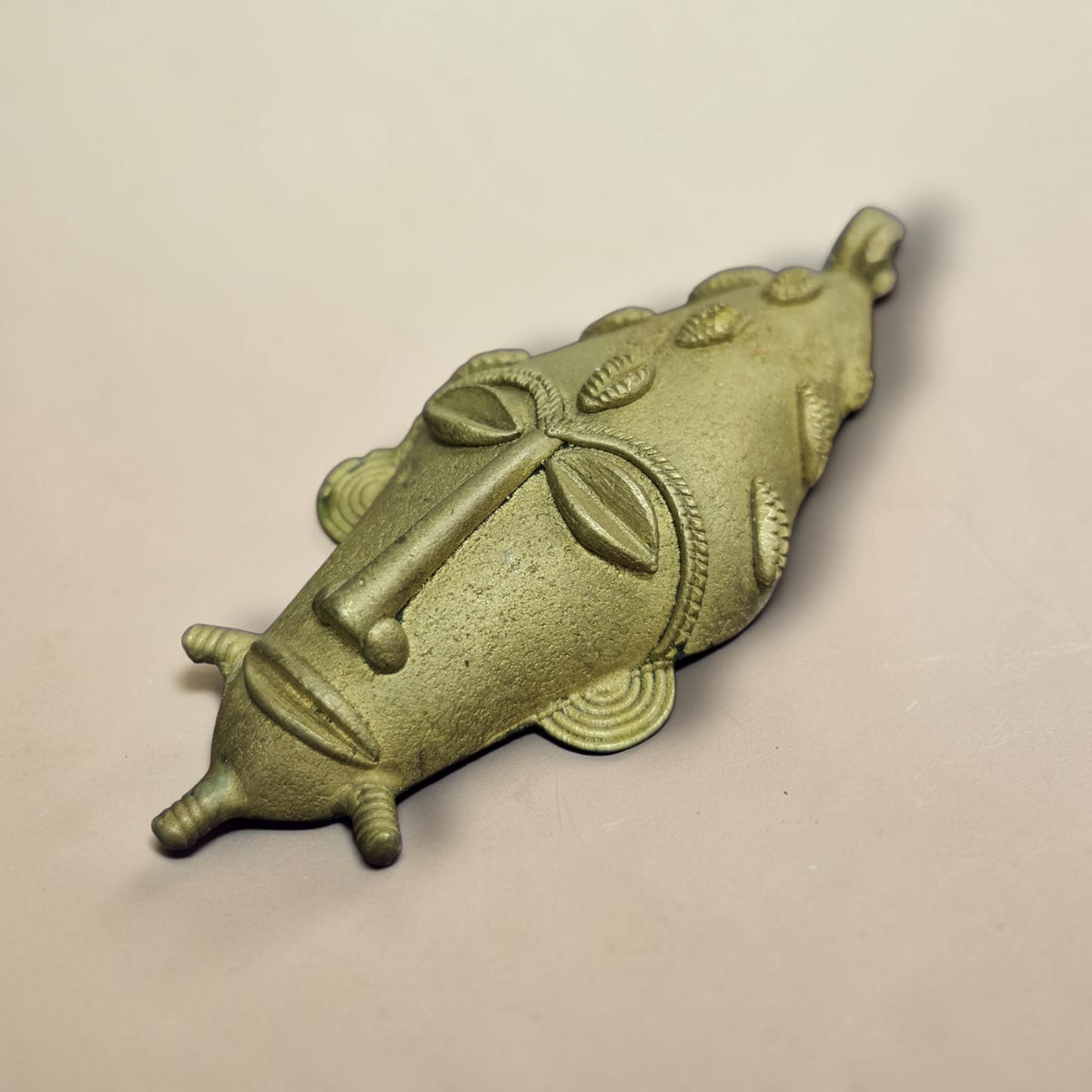 Bronzener Kampfhahn aus Benin (Westafrika)