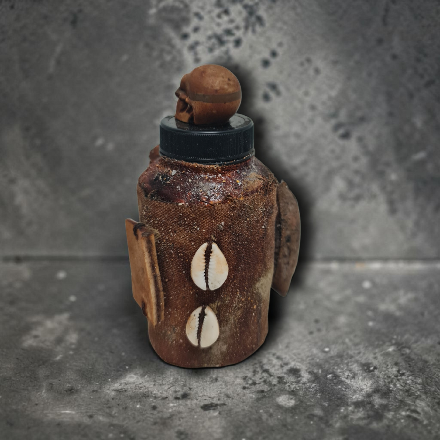 Flasche mit magischem Pulver, um Menschen fernzuhalten, Voodoo, afrikanischer Voodoo