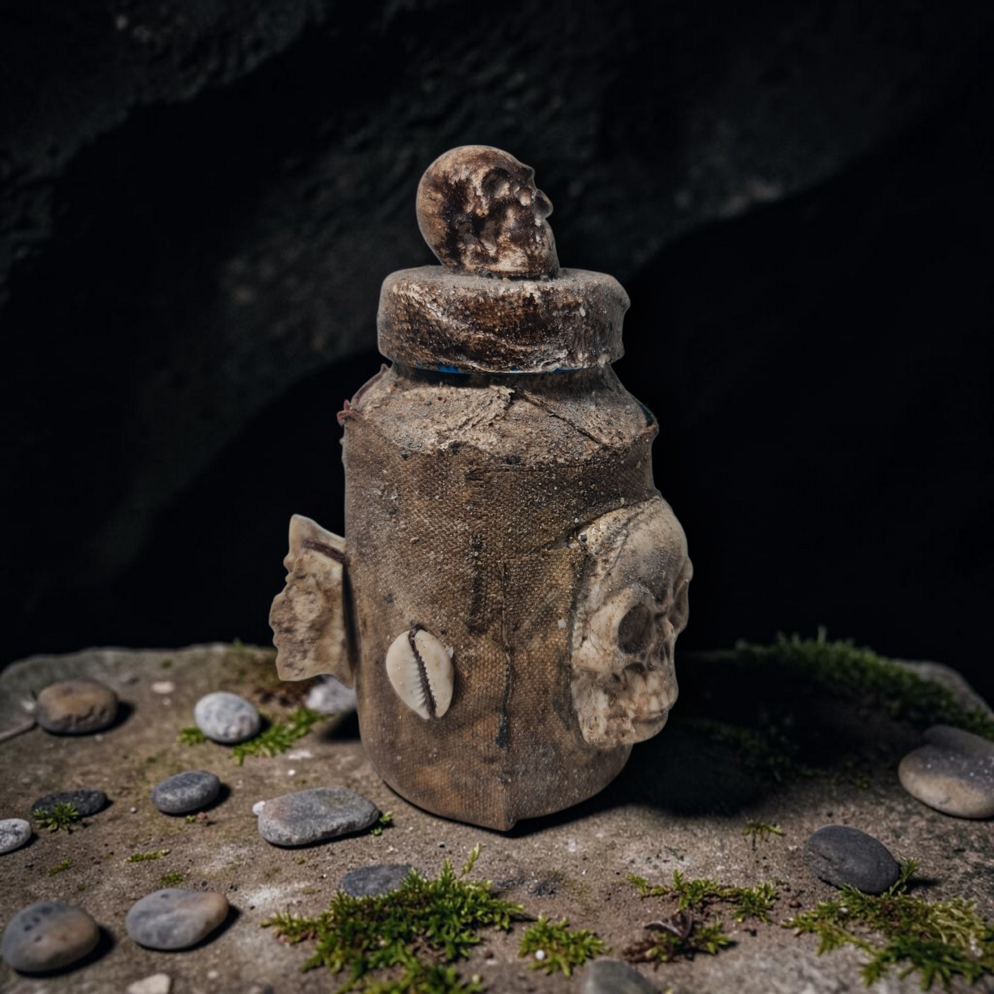 Flasche mit magischem Pulver, um Menschen fernzuhalten, Voodoo, afrikanischer Voodoo