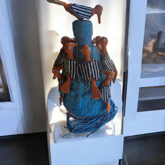 Casco Rey Ogboni osain yoruba Galería arte , antigüedad , artesanías africanas