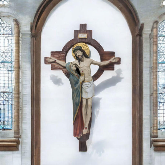 Crucifijo Cruz con Maria  . Catholic Saints and Virgins, Religious products,