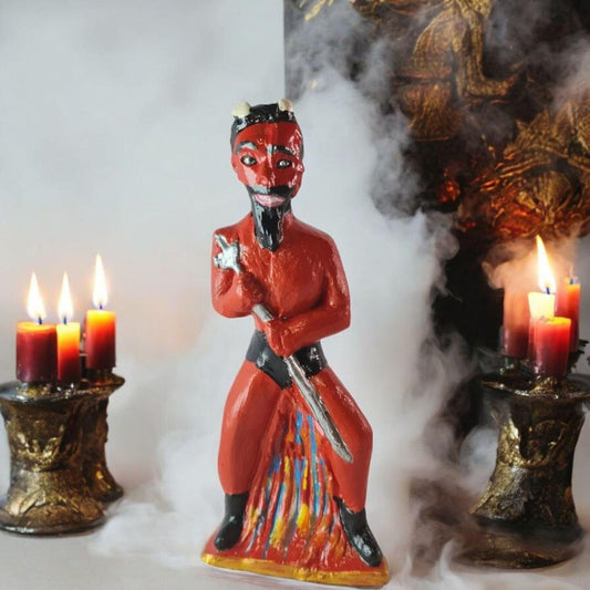 Figura Yeso Exú Lucifer , Candomble , kimbisa, Umbanda