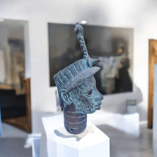 Busto de Ifá , Arte africano , Yoruba , Escultura de bronce 28cm