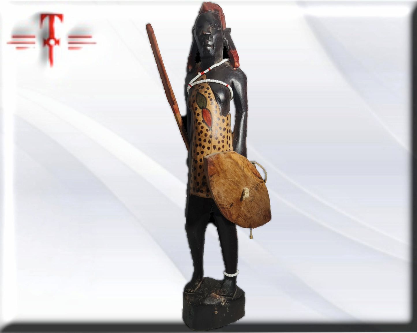 estatua Guerrero africano  , arte tribal africano hecho a mano